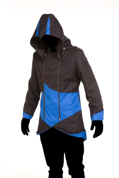 

cospaly mens конструктора игры с длинными рукавами с капюшоном куртки assassins creed костюма mens halloween theme костюма, Black;red