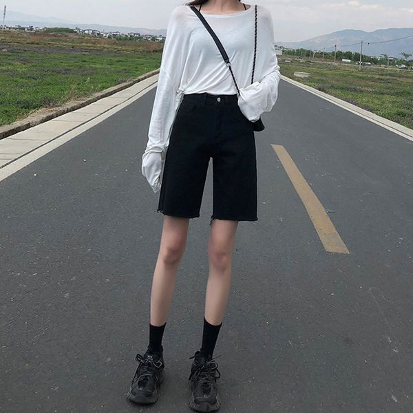 

high waisted denim shorts plus size black denim shorts jeans woman summer new 2020 bum for women korean blue jean