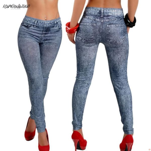 

denim womens snowflake skinny stretch leggings pants skinny soft tights woman jeans 7.11 drop shipping, Blue