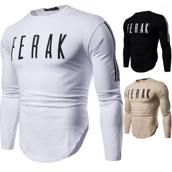 

designer tshirts fashion letter printed long sleeve pullover tshirt casual solid color mens autumn spring mens, White;black