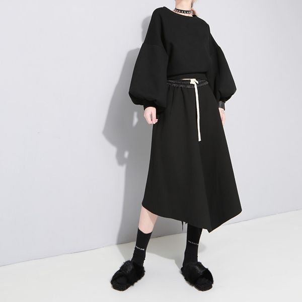 

2019 xia changqun will skirt юбка-маятник нерегулярные сплит-суставы степень герметичности яо сяньшоу половина тела юбка женщина 483, Black