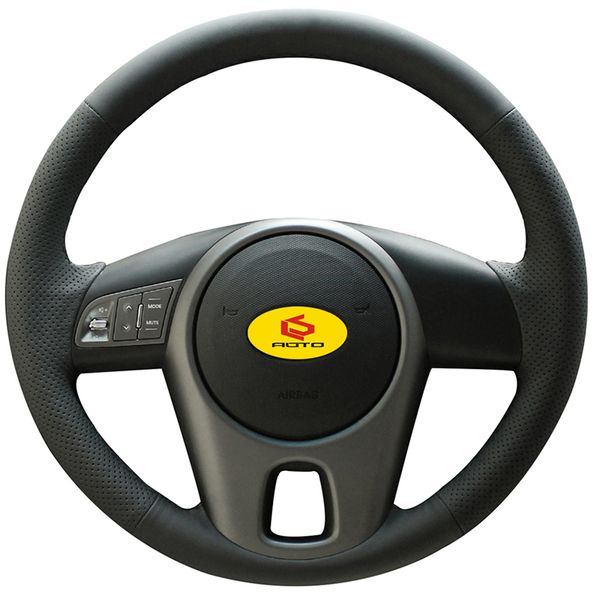 

braid on the steering wheel cover for kia forte 2009-2014 soul 2010-2013 rio 2009-2011 leather steering wheel case funda volante