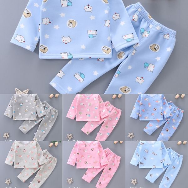 

n51m8 infant plus velvet thermal underwear medium large warm underwear pajamas children boys' and boys' autumn clothes and trouser