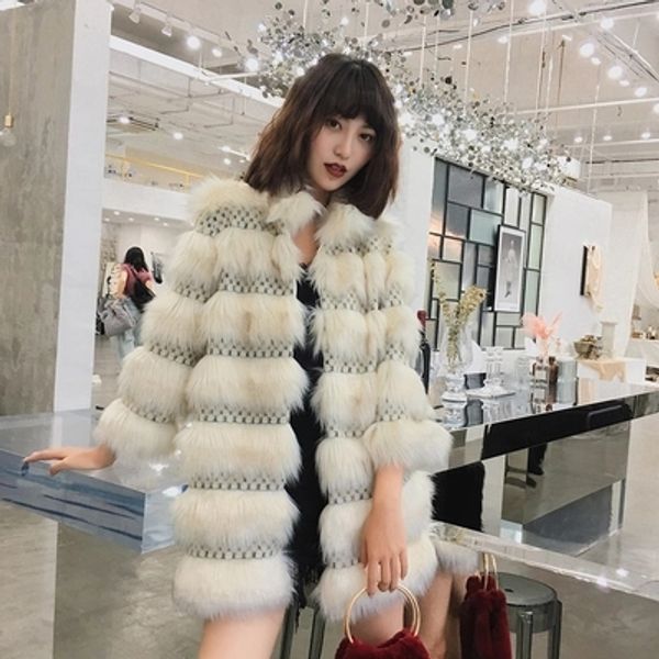 

new style high-end fashion women faux fur coat 18c12, Black