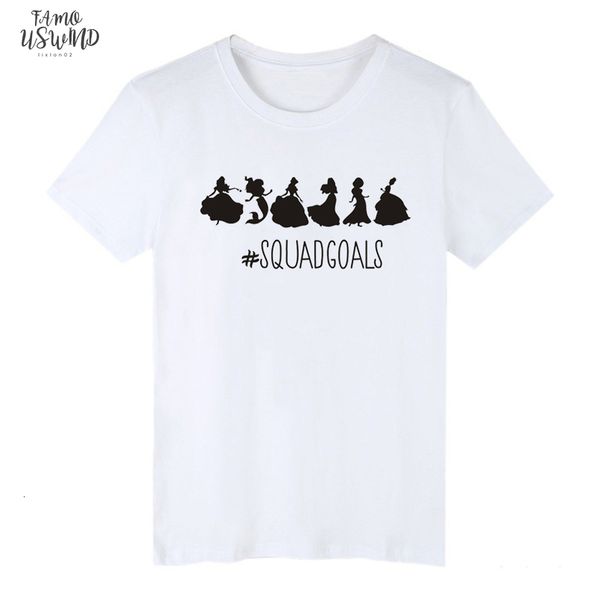 

спандекс принцесса алиса русалочка красавица и чудовище белла спящая красавица aladdin жасмин золушка печать тенниска женщины harajuku top, White