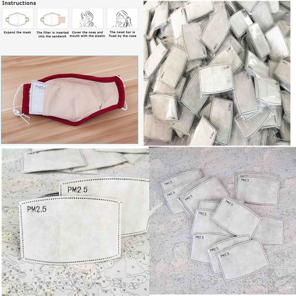 

вирус маска анти 100шт обувь маски рот маски фильтра, колодки 5-слой фильтруется активированным одноразовые накладки щиток гермошлема углеро