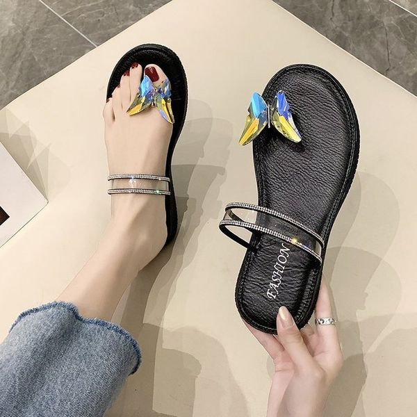 

shoes summer woman woman's slippers slides butterfly-knot jelly flip flops women thongs fashion lady beach 2020 glitter, Black