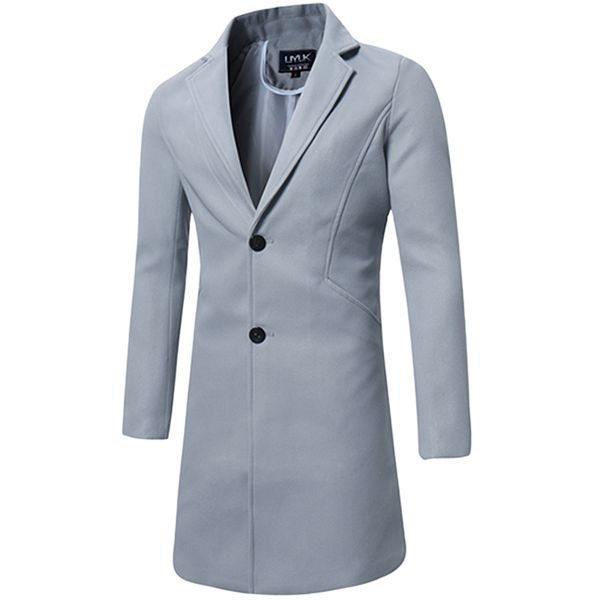 

ветровка весна и осень мужская сплошной цвет однобортный шерстяной длинный ветровка шерстяное пальто тонкое пальто большого размера s-5xl, Tan;black