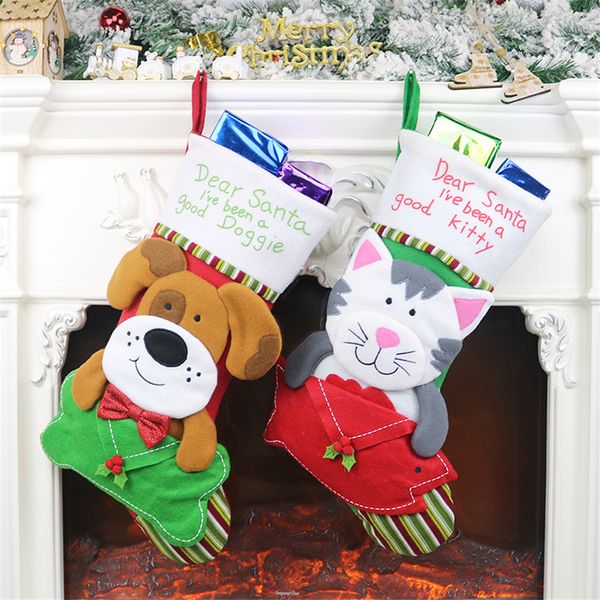 

pet dog christmas stocking personalize envelope pattern hanging stockings storage gift bag for family holiday season decor and party access