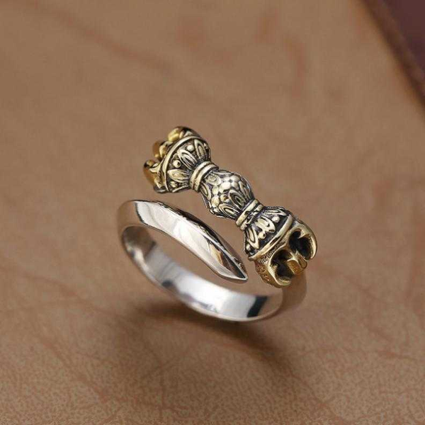 

s925 sterling silver creative design sword ring men male opening thai silver personality cool wild ring men, Golden;silver
