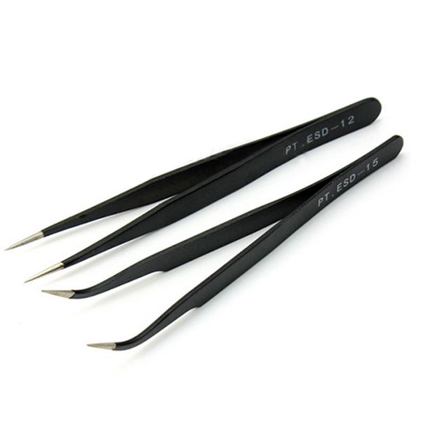 

black acrylic gel nail art rhinestones decor picking tool elbow straight tweezers nail art supplies