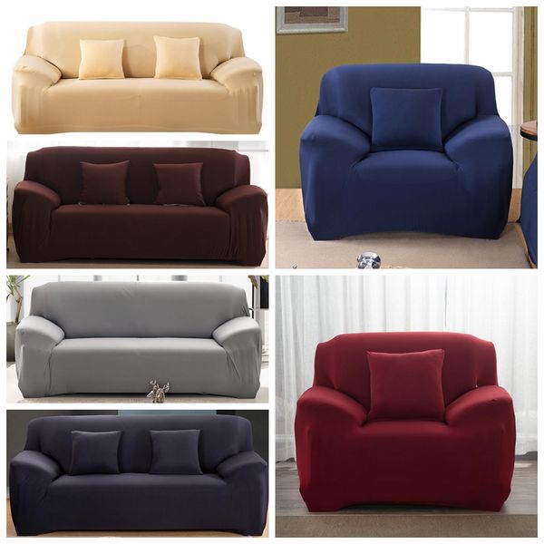 Solid Color Sofa Slipcovers Elastic Sofa Cushion Covers Washable