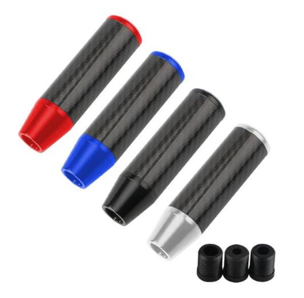 

universal car black carbon fiber manual gear shift stick shifter lever knob