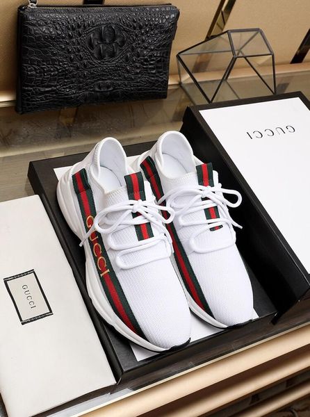 

2019e limited edition men's brand leather fashion casual shoes low to help sneakers, a full set of original shoe box 38-45, Black