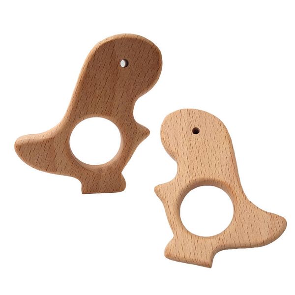 

200pcs beech wooden dinosaur shape teether baby teething toy teething accessories kids teething pendant nursing holder pendant bracelet maki
