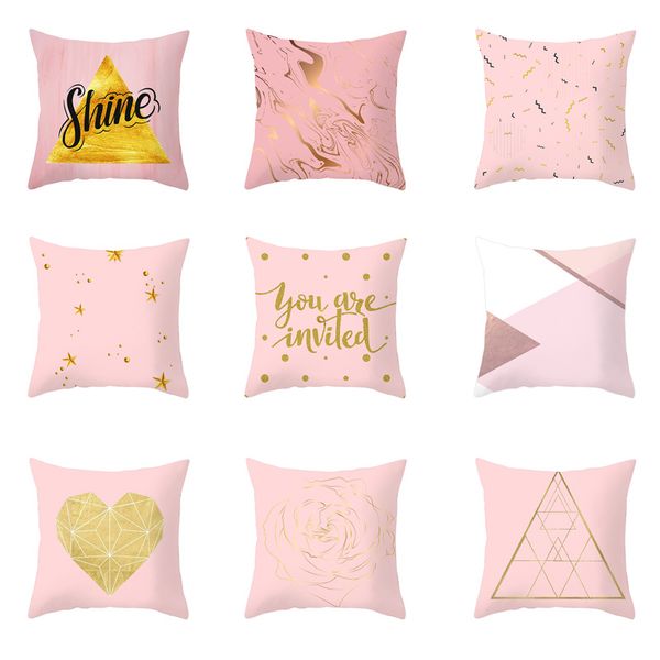

45*45cm square decorative throw pillow case geometric striped print flower pillowcase for home