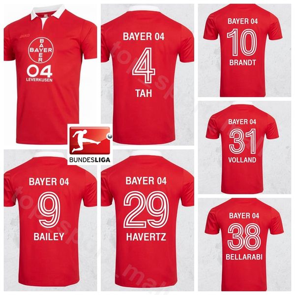 

04 bayer leverkusen 2019 home red soccer 20 aranguiz jersey 38 bellarabi 4 tah 18 wendell weiser football shirt kits uniform custom name, Black;yellow
