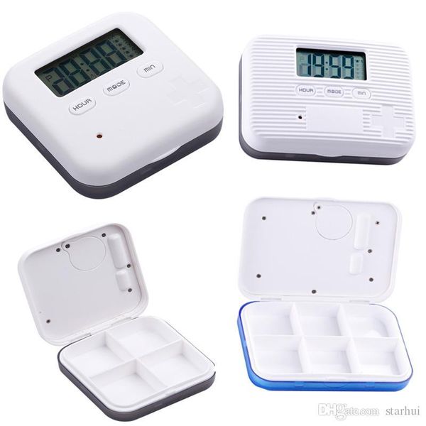 

plastic pill case box for 4 and 6 slots cross new pill organizer container can set reminder time square tablet case storage holder wx9-733