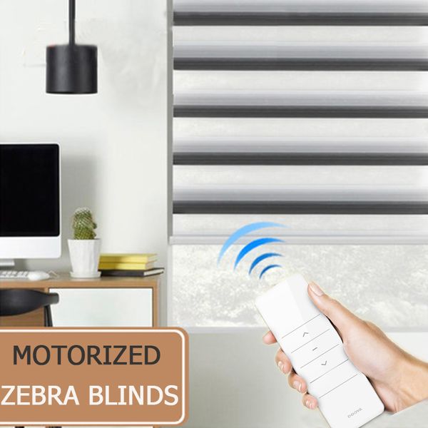 

new arrival motorized zebra blinds roller shutter transparent fabric tubular battery motor km25le smart home intelligent control