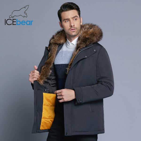 

2019 new winter men's jacket fur collar coats windproof warm jackets man casual coat clothing mwc18837d, Tan;black