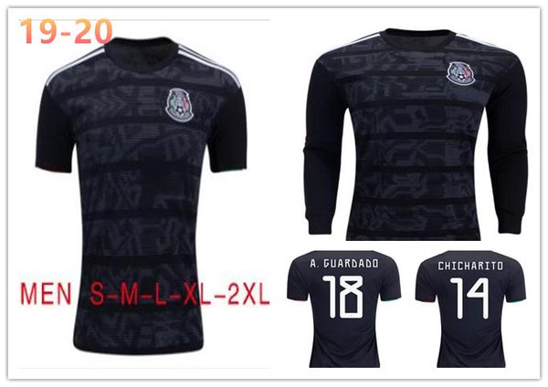 

2019 gold cup mexico soccer jerseys lozano chicharito football shirt 19 20 black mexico long sleeve layun camisetas de futbol
