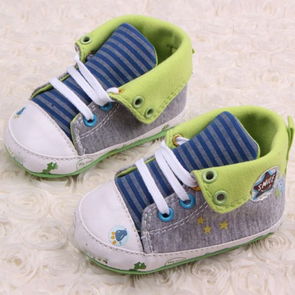 

0-12m casual baby boys girls cute cartoon print laces soft sole sneakers shoes