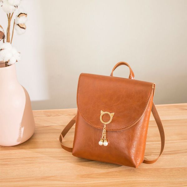 

2019 fashion women backpack pu leather travel bagpack small mini school shoulder bags for teenager girls mochila feminina