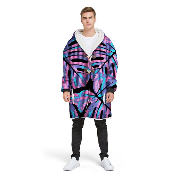 

men winter jacket men thick slim hooded outwear warm coat casual printed brand outwear clothing plus size 11.30, Black