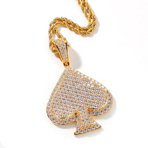

new arrivals gold silver color full cz stone heart pendant necklace charms jewelry gifts for men women