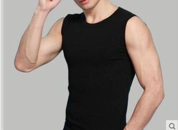 

sport breathable wide shoulder sleeveless t-shirt men, Black