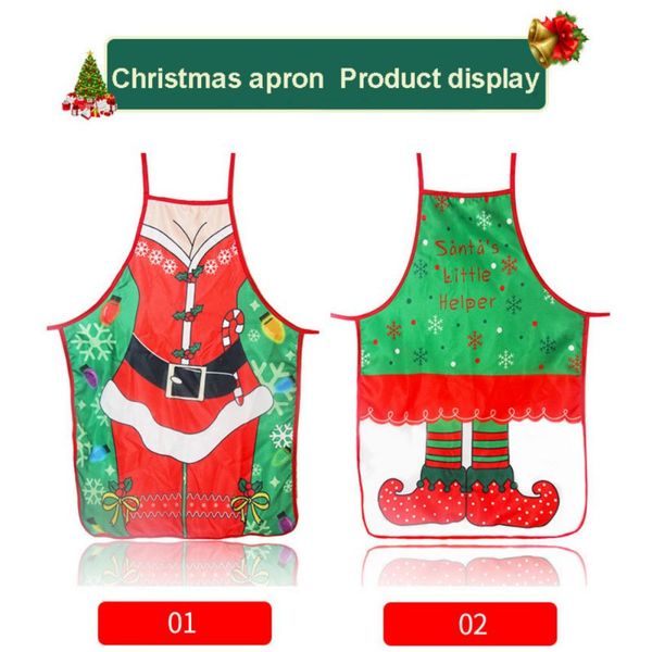 

christmas cute cooking aprons printed kitchen adjustable baking aprons household dinner party cooking
