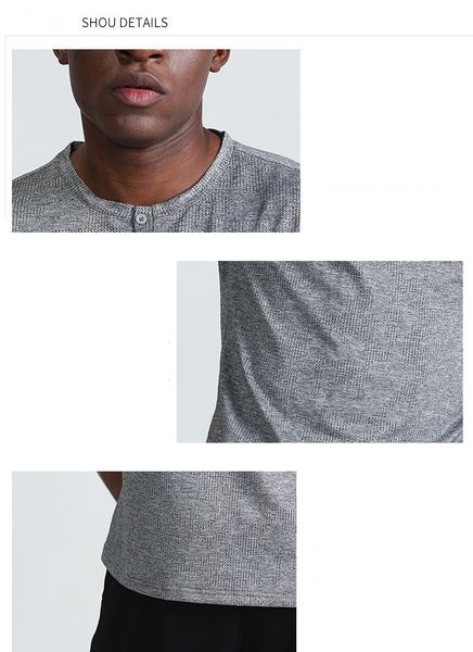 

lj men's short sleeve round neck sports fitness yoga wear comfortable slim no style no cap