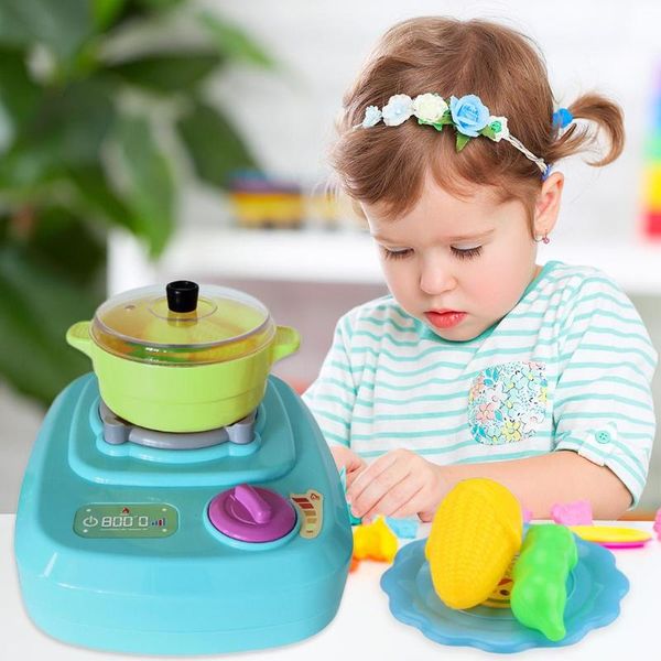 

23pcs children kitchen pretend play toys electric simulation multi-function gas stove light ringing fog toys education toy gifts