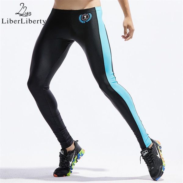 

skinny running tights men yoga pants tight sports leggings fitness men tight basketball compression pants sports trousers male, Black;blue