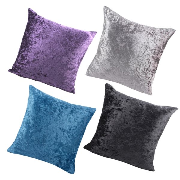 

4pcs 45x45cm soft plush pillowcase cushion cover for sofa car decor grey