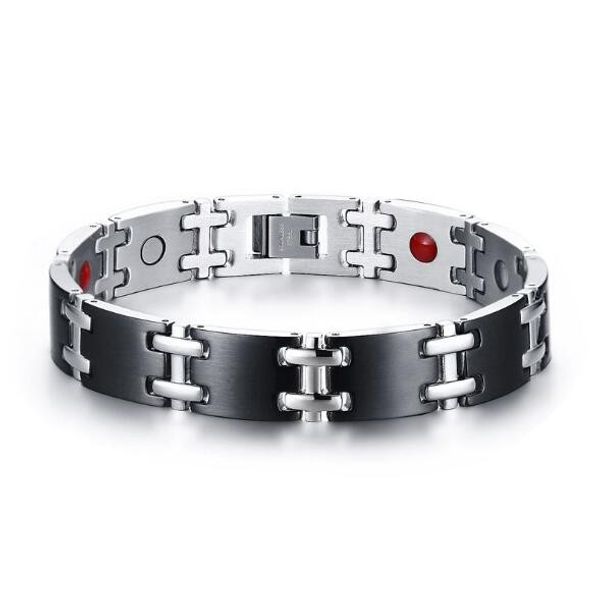 

fashion men women energy health magnetic bracelets & bangles stainless steel germanium magnet therapy arthritis healthy jewelry, Golden;silver