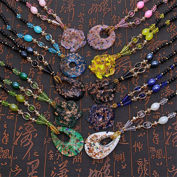 

wholesale bohemian vintage ethnic copy crystal long handmade mala bead necklaces&pendants for women dress statement necklace, Silver