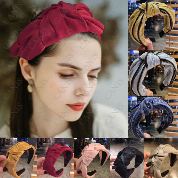 

women hairband twist bow knot cross headband girl hair band fashion women lovely satin hair bands headwear hot, Blue;gray