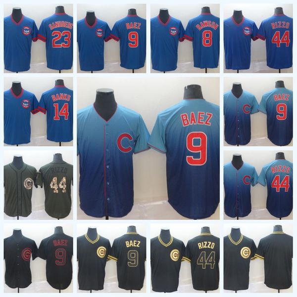 

9 Javier Baez 2019 Golden Edtion Anthony 44 Rizzo Fade Jersey Cubs 8 Andre Dawson 14 Ernie Banks Mens Baseball Jersey Free Shipping