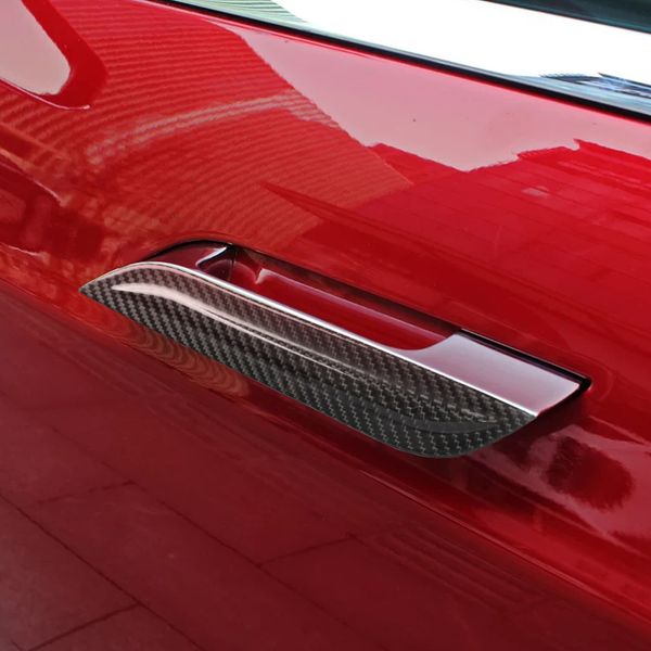 

car dry carbon fiber exterior door handle cover trim for tesla model s