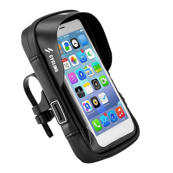 

bike bicycle bag cycling mobile phone holder bag waterproof press screen electric bicycle motorcycle handlebar saddle bag 6 inch