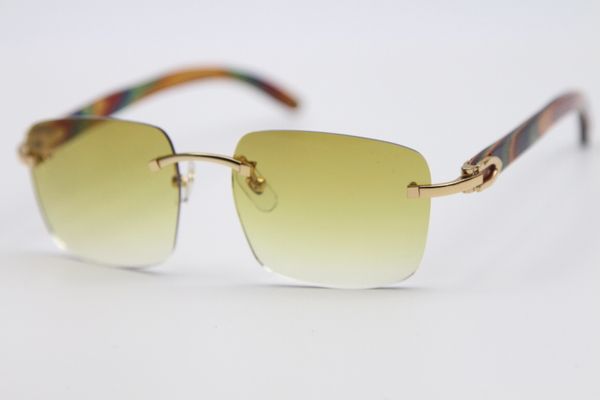 

2020 women designer gold wood glasses frames rimless sunglasses peacock wood men famous brand glasses frame size:54-18-135mm, White;black