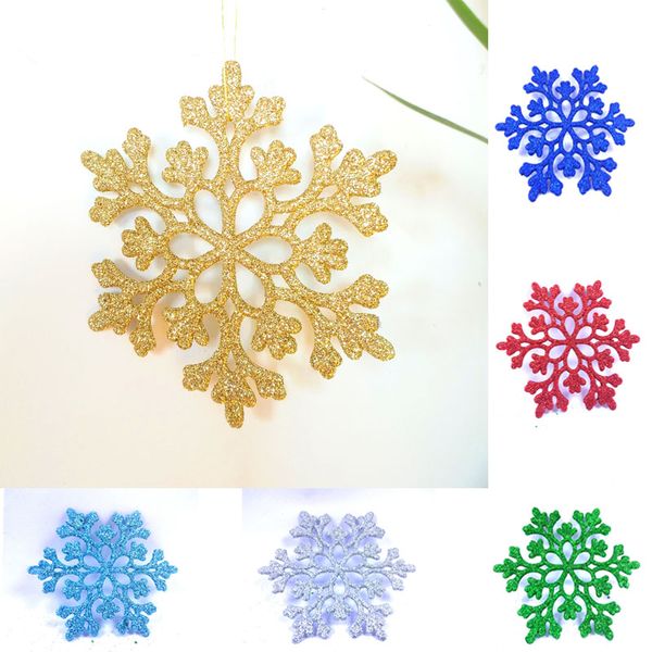 

2pcs пластикового блеска снежинка crafts елка подвеска главной украшение фестиваль diy art party нового год украшение