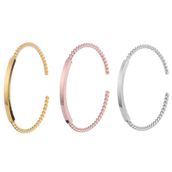 

women open copper wape rope bangles gold silver rose gold charm bracelets jewelry valentine's day gift fashion accessories, Black