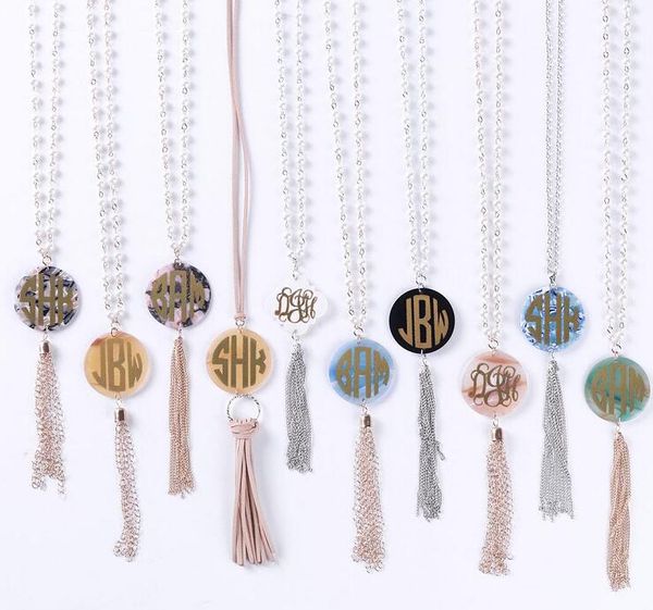 

2019 новый монограмма заготовки кисточкой ожерелье монограмма boho племенных ювелирные изделия druzy blanks личность монограмма кисточкой ож, Silver