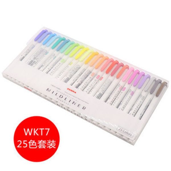 

zebra mildliner series wkt7 double head highlighter marker 25pcs/set