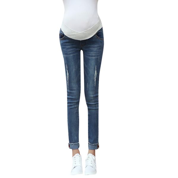 

maternity jeans pants for pregnant women nursing prop belly jeans for pregnant women nursing trousers denim jeans womens, Blue