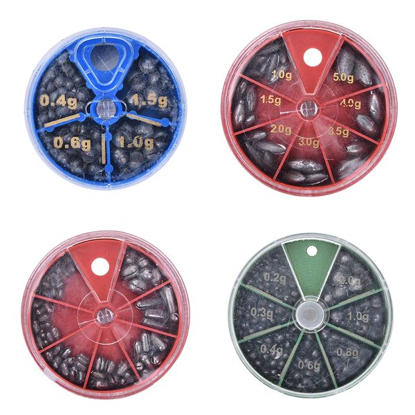 

selling 1 box fishing supplies of lead explosion models selling sinkers 4 type fish accessory