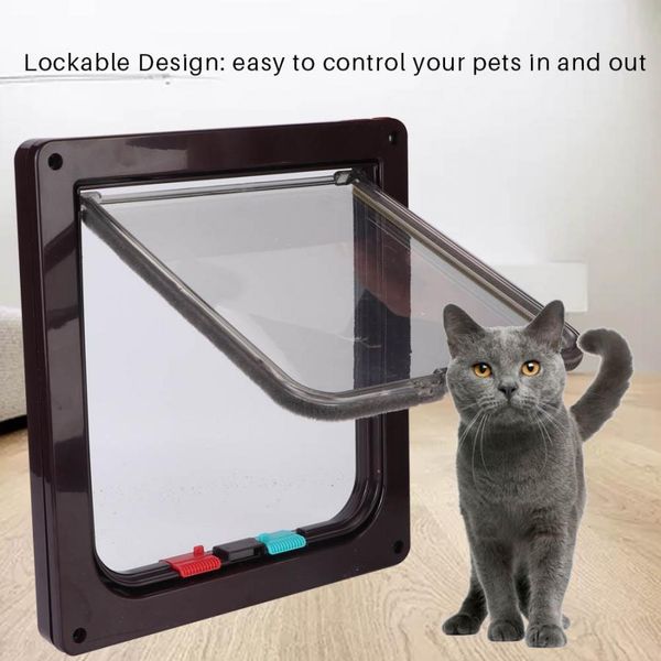 

abs acrylic pet screen door window lockable waterproof medium dog cat flap safety enclosure dog fences