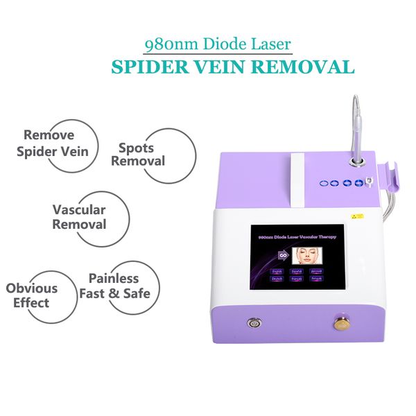 

non-invasive red blood vascular spider vein removal equipment 980nm wavelength facial red vascular removal laser veins therapy machine, Black